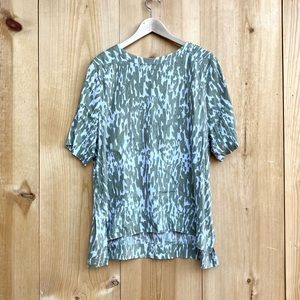 M&S Pure Linen Short Sleeve Top Sz 16